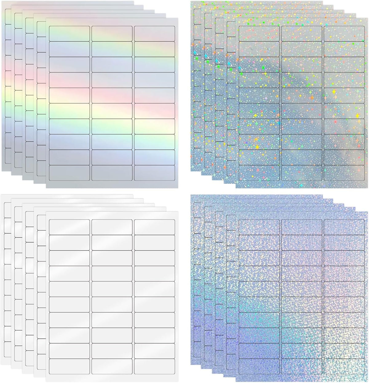 Transparent Stickers Labels - 2" x 4" Address Labels Mailing Stickers for Laser/Inkjet Printer 8.5"×11"- 20 Sheet