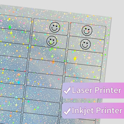 Transparent Stickers Labels - 2" x 4" Address Labels Mailing Stickers for Laser/Inkjet Printer 8.5"×11"- 20 Sheet