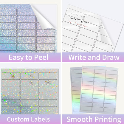Transparent Stickers Labels - 2" x 4" Address Labels Mailing Stickers for Laser/Inkjet Printer 8.5"×11"- 20 Sheet