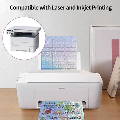Transparent Stickers Labels - 2" x 4" Address Labels Mailing Stickers for Laser/Inkjet Printer 8.5"×11"- 20 Sheet