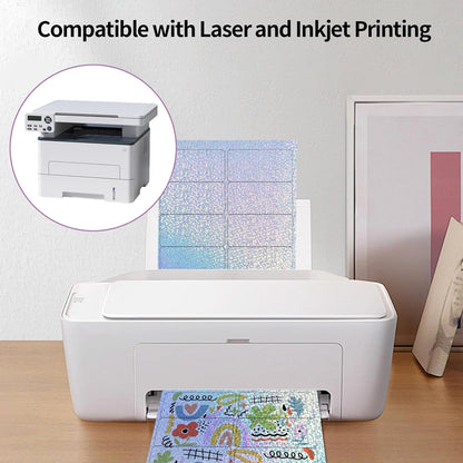 Transparent Stickers Labels - 2" x 4" Address Labels Mailing Stickers for Laser/Inkjet Printer 8.5"×11"- 20 Sheet