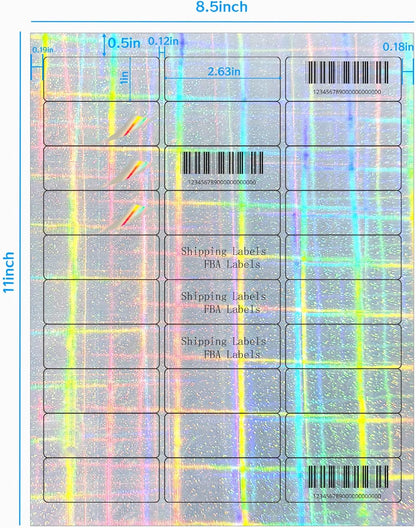 Transparent Stickers Labels - 2" x 4" Address Labels Mailing Stickers for Laser/Inkjet Printer 8.5"×11"- 20 Sheet