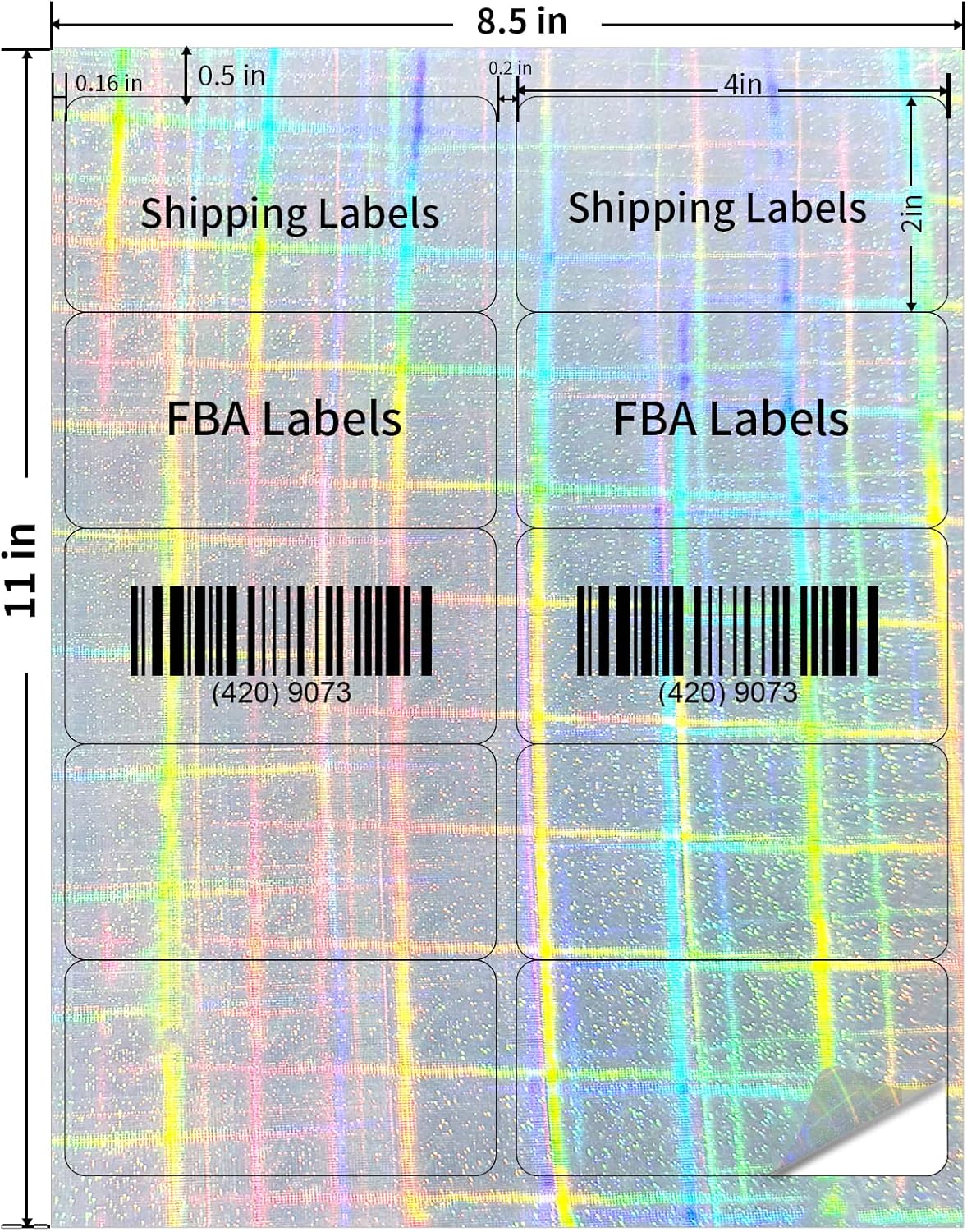 Transparent Stickers Labels - 2" x 4" Address Labels Mailing Stickers for Laser/Inkjet Printer 8.5"×11"- 20 Sheet