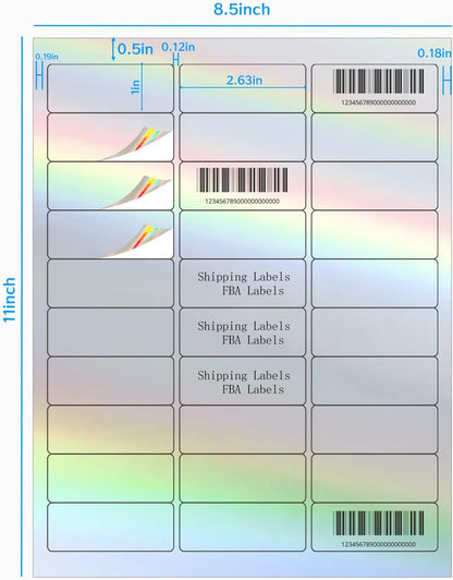 Transparent Stickers Labels - 2" x 4" Address Labels Mailing Stickers for Laser/Inkjet Printer 8.5"×11"- 20 Sheet