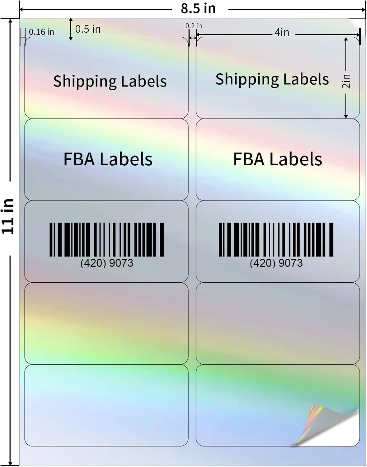 Transparent Stickers Labels - 2" x 4" Address Labels Mailing Stickers for Laser/Inkjet Printer 8.5"×11"- 20 Sheet