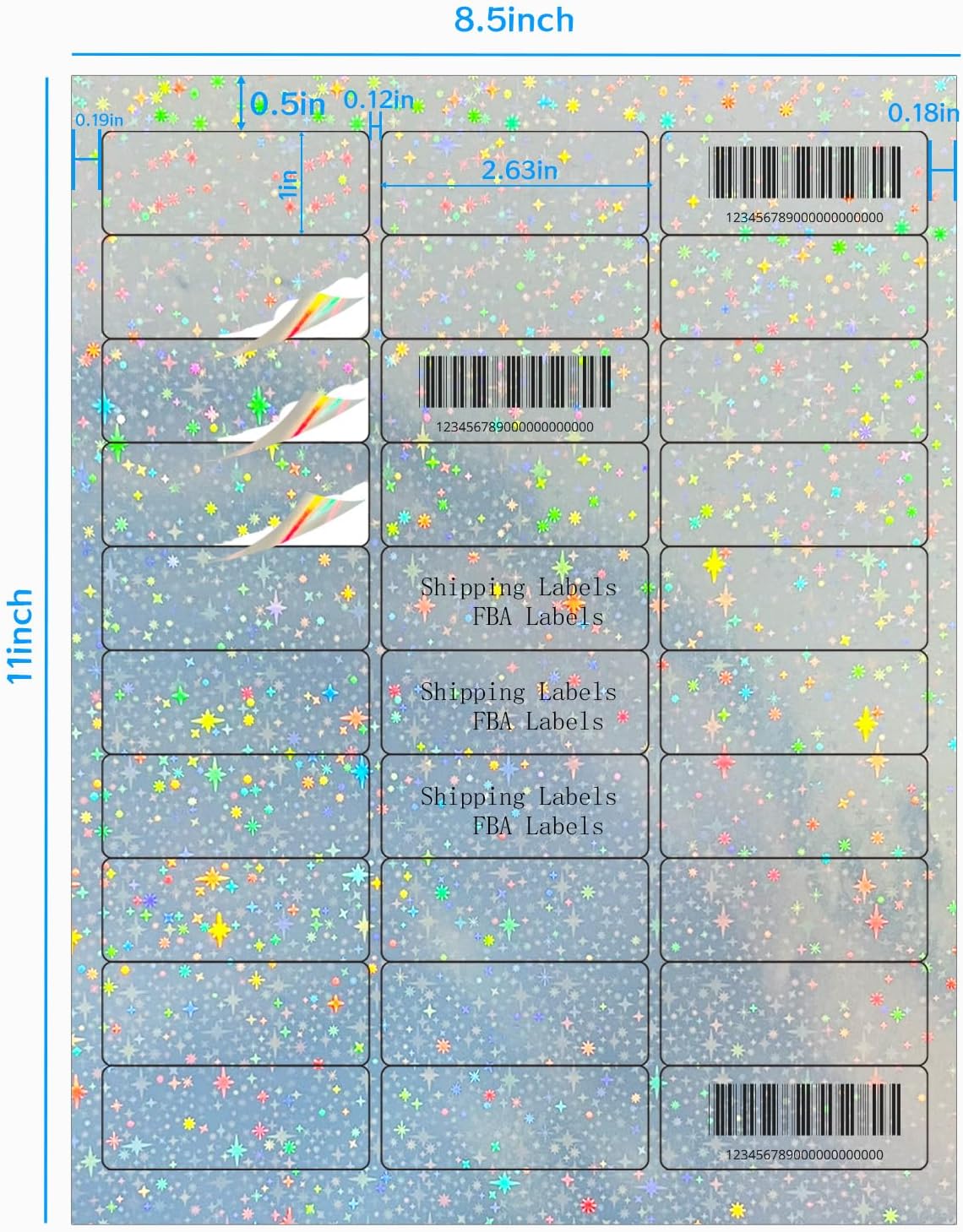 Transparent Stickers Labels - 2" x 4" Address Labels Mailing Stickers for Laser/Inkjet Printer 8.5"×11"- 20 Sheet