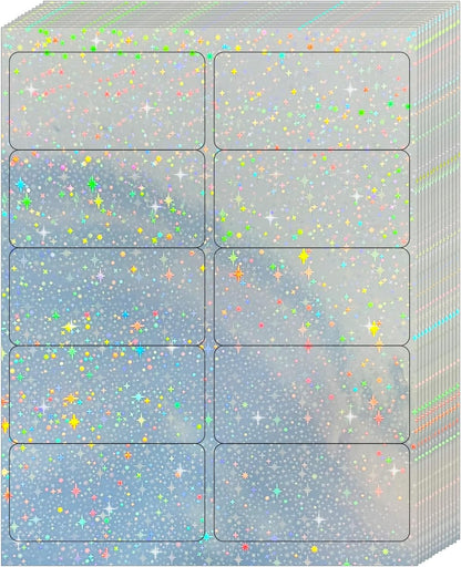 Transparent Stickers Labels - 2" x 4" Address Labels Mailing Stickers for Laser/Inkjet Printer 8.5"×11"- 20 Sheet