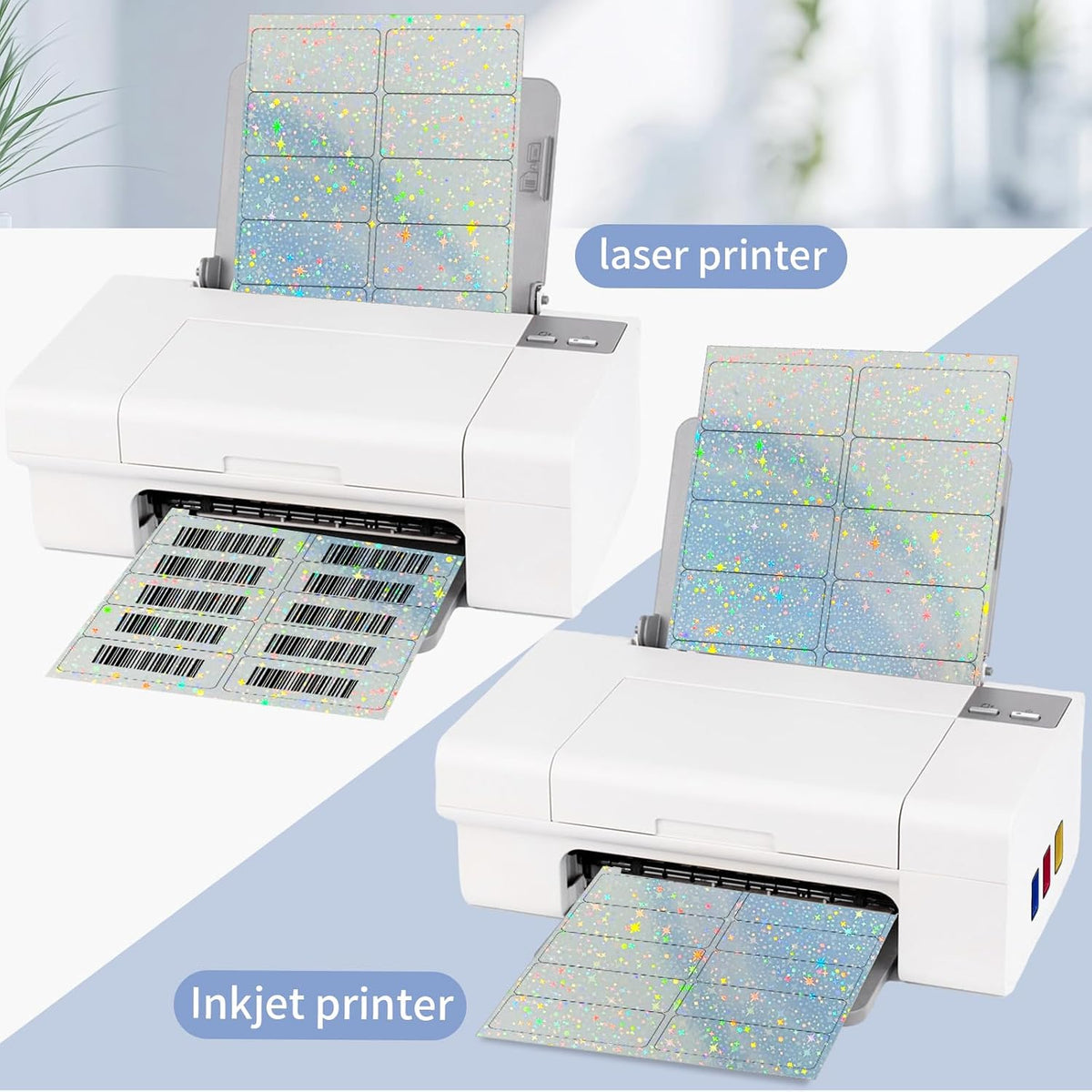 Transparent Stickers Labels - 2" x 4" Address Labels Mailing Stickers for Laser/Inkjet Printer 8.5"×11"- 20 Sheet