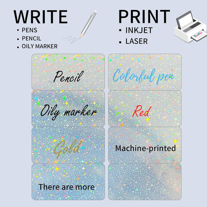 Transparent Stickers Labels - 2" x 4" Address Labels Mailing Stickers for Laser/Inkjet Printer 8.5"×11"- 20 Sheet