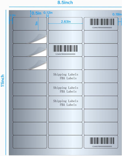 Transparent Stickers Labels - 2" x 4" Address Labels Mailing Stickers for Laser/Inkjet Printer 8.5"×11"- 20 Sheet