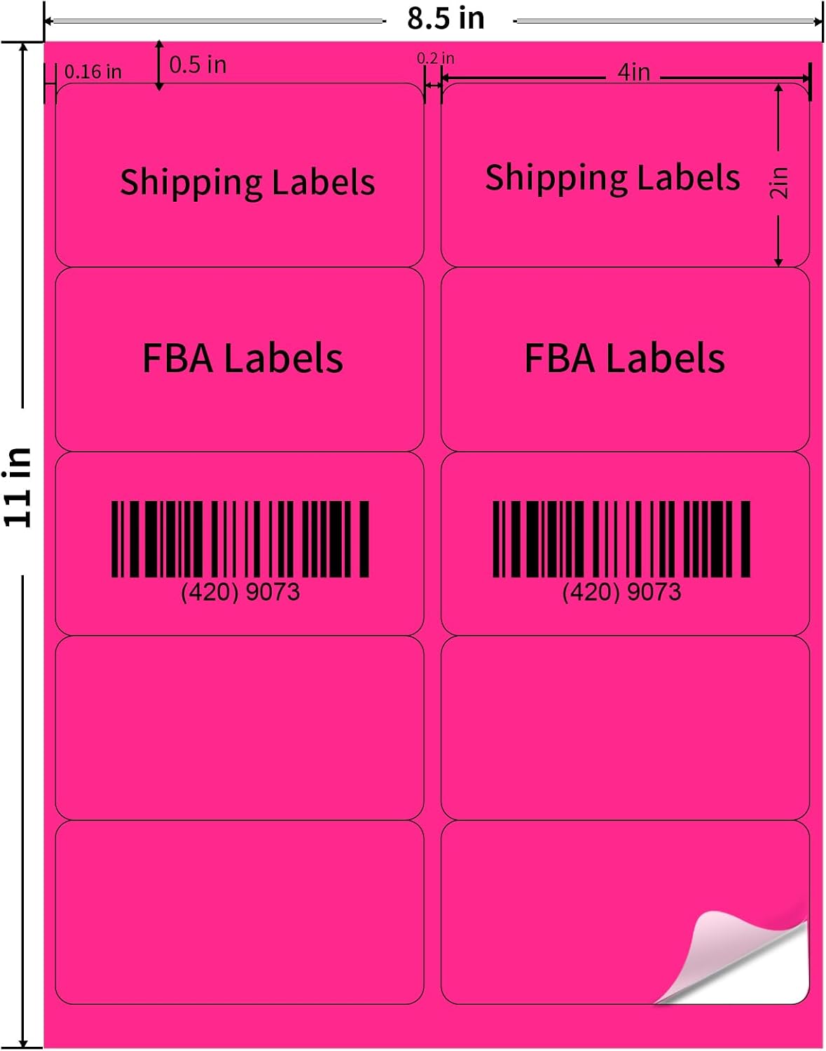 Transparent Stickers Labels - 2" x 4" Address Labels Mailing Stickers for Laser/Inkjet Printer 8.5"×11"- 20 Sheet