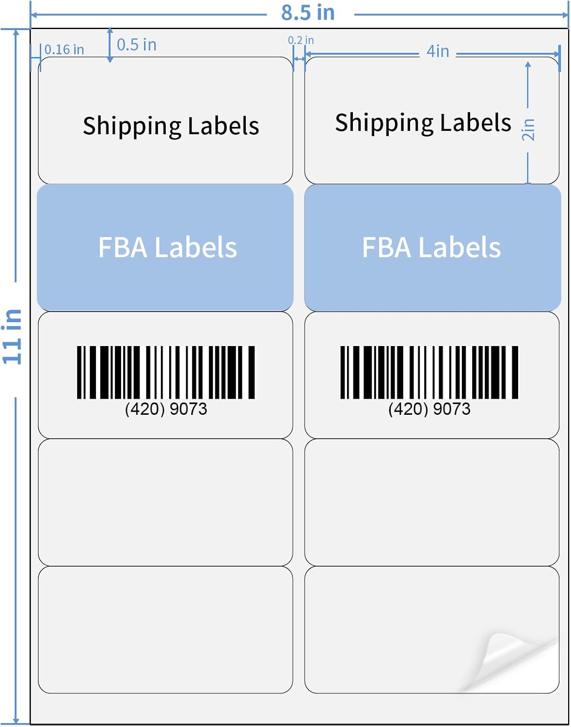 Transparent Stickers Labels - 2" x 4" Address Labels Mailing Stickers for Laser/Inkjet Printer 8.5"×11"- 20 Sheet
