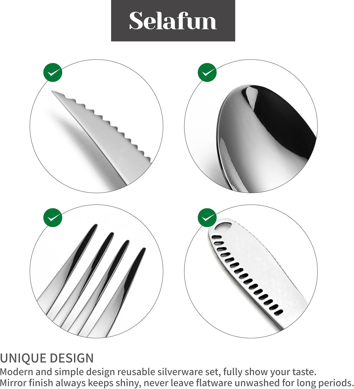 4-pieces Travel Set with Case Portable Silverware Utensils Set for work, Stainless Steel Reusable Flatware Set Cutlery Set for Camping Picnic Hiking Office (6.7inch, Matte Black)