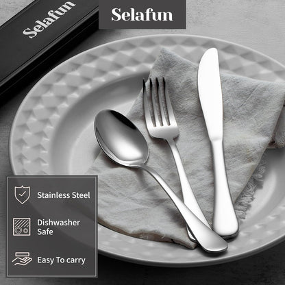 4-pieces Travel Set with Case Portable Silverware Utensils Set for work, Stainless Steel Reusable Flatware Set Cutlery Set for Camping Picnic Hiking Office (6.7inch, Matte Black)