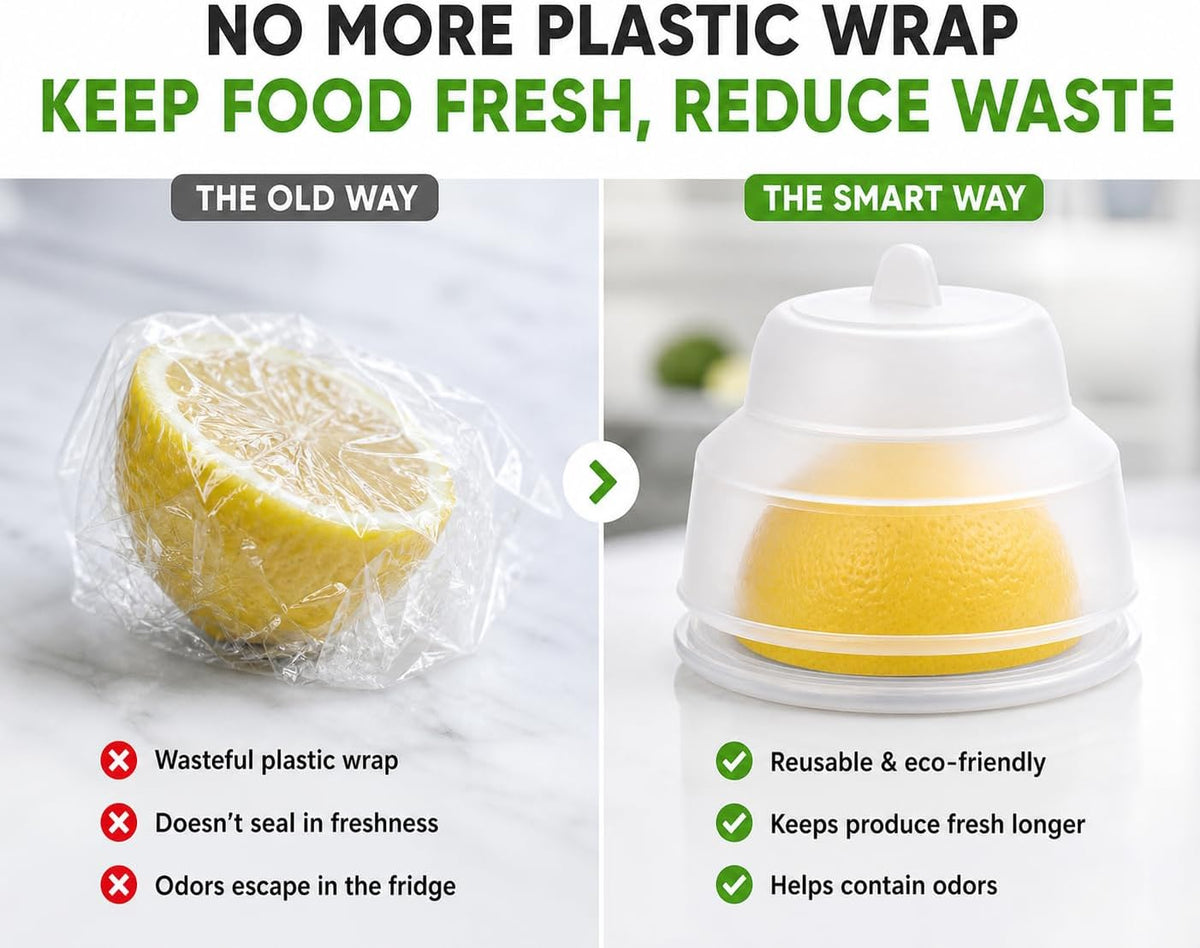 inc. Essentials Lemon Keeper Container Onion Saver Avocado Holder Silicone Collapsible Produce Saver Food Storage BPA Free