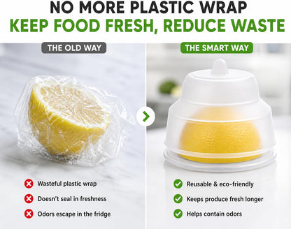 inc. Essentials Lemon Keeper Container Onion Saver Avocado Holder Silicone Collapsible Produce Saver Food Storage BPA Free