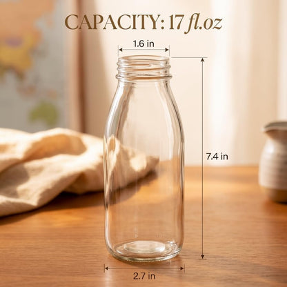2PACK Salad Dressing Shaker Bottle – 17oz Glass Salad Dressing Dispenser with Silicone Pour Spout for Sauces,Ranch,and Marinades-Salad Dressing Container