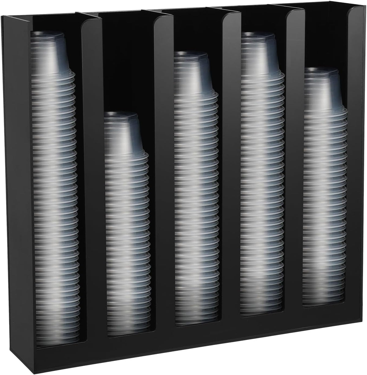 Acrylic Portion Sauce Cup Lid Organizer Black 5 Compartments Holder