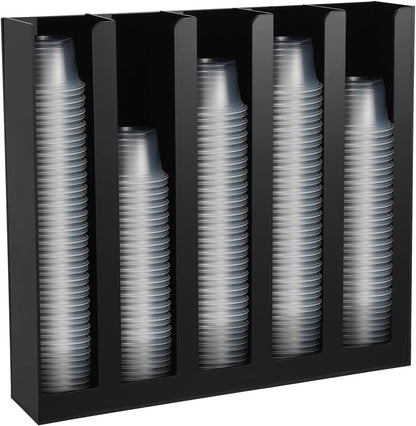 Acrylic Portion Sauce Cup Lid Organizer Black 5 Compartments Holder