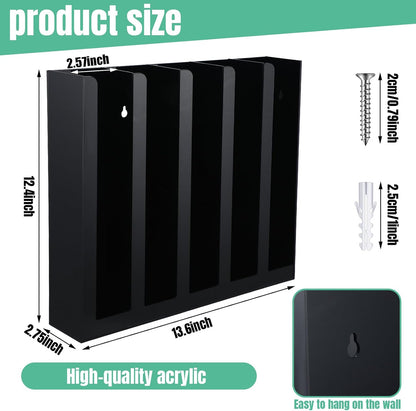 Acrylic Portion Sauce Cup Lid Organizer Black 5 Compartments Holder
