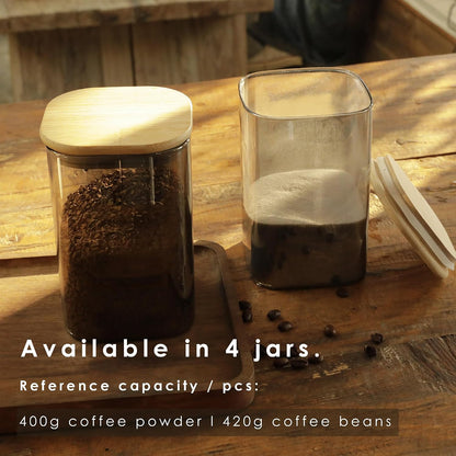 12-Pack Square Glass Storage Jars with Bamboo Lids (0.6Qt/1.06Qt) - Stackable Food Containers for Pantry Organization, Coffee, Flour, Snacks, Tea | Kitchen Canisters Set | Stackable Dry Food Containers for Pantry Organization, Coffee, Flour, Snacks, Tea,