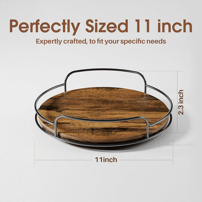 LAMU 9'' 10'' Lazy Susan Turntable Organizer for Table Top Cabinet, Wooden Lazy Susan for Kitchen, Pantry, Countertop, Bathroom Vanity, Spice Organization, Wood Decor
