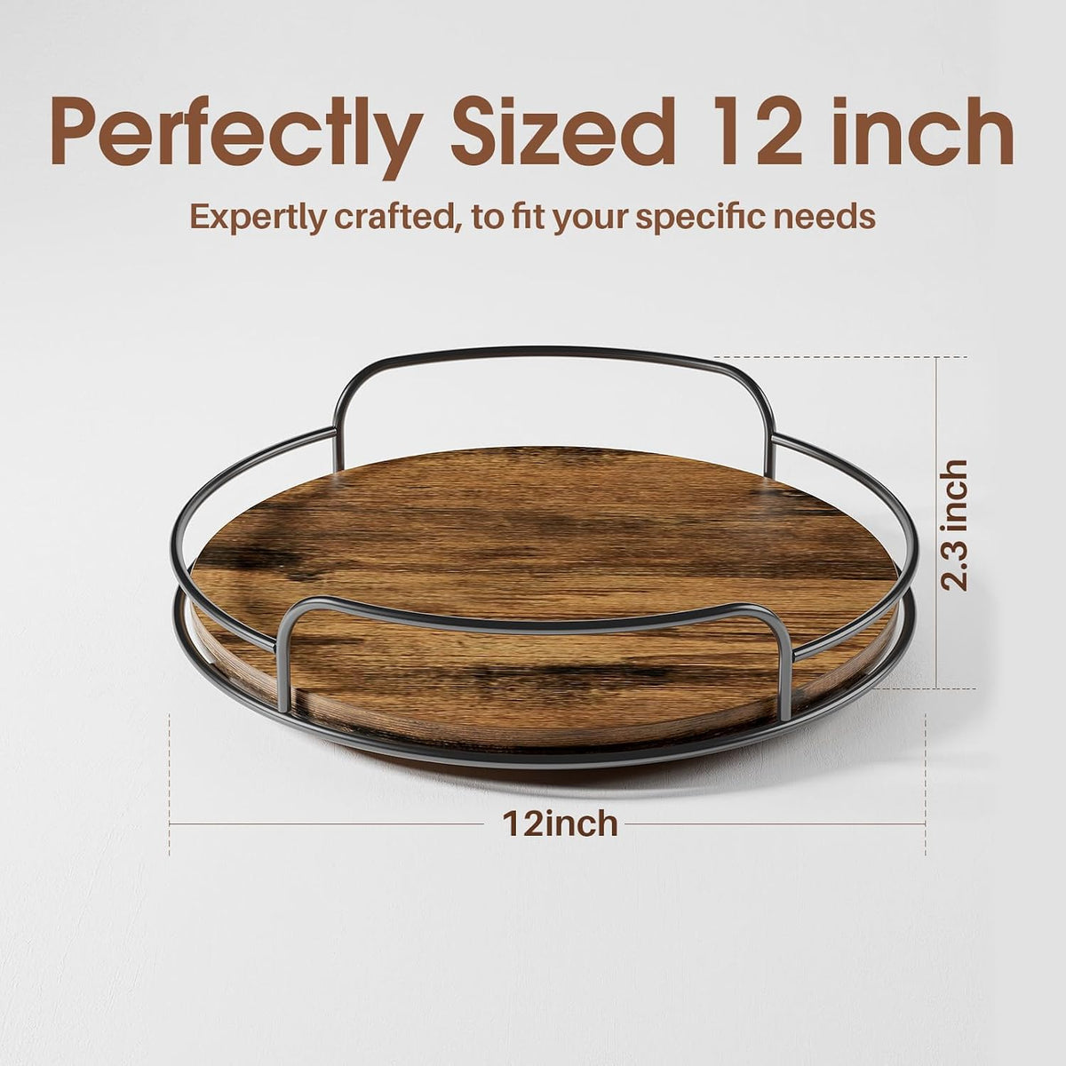 LAMU 9'' 10'' Lazy Susan Turntable Organizer for Table Top Cabinet, Wooden Lazy Susan for Kitchen, Pantry, Countertop, Bathroom Vanity, Spice Organization, Wood Decor