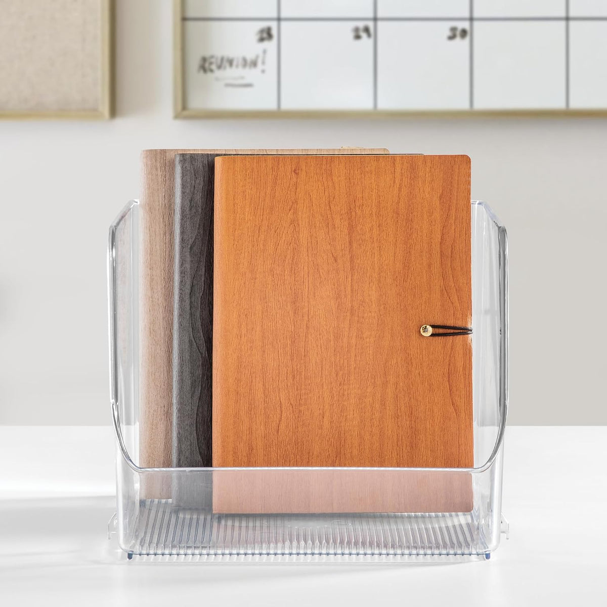 Stackable Clear Open Front Storage Bin, 4-Pack