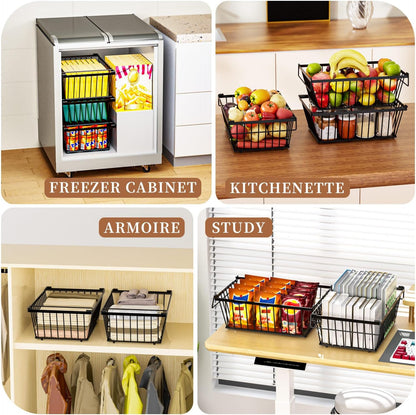 Freezer Organizer Bins ，Enhanced Leak-Proof Bottom， Stackable Deep Freezer Organizer Bins for 5 Cu.FT Small Chest Freezer，organization and storage，pantry organizers（for 5 Cu.Ft