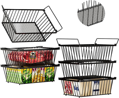Freezer Organizer Bins ，Enhanced Leak-Proof Bottom， Stackable Deep Freezer Organizer Bins for 5 Cu.FT Small Chest Freezer，organization and storage，pantry organizers（for 5 Cu.Ft