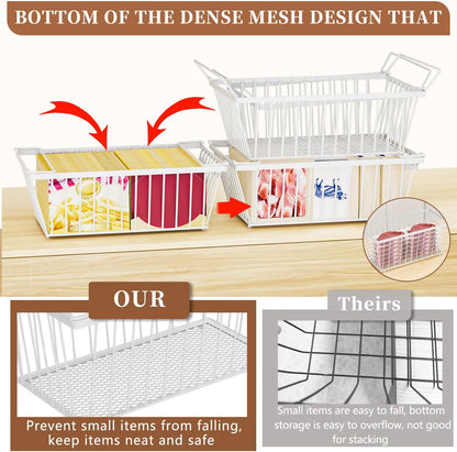 Freezer Organizer Bins ，Enhanced Leak-Proof Bottom， Stackable Deep Freezer Organizer Bins for 5 Cu.FT Small Chest Freezer，organization and storage，pantry organizers（for 5 Cu.Ft