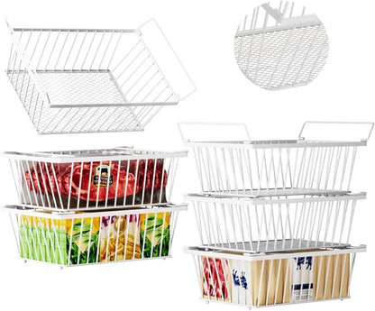 Freezer Organizer Bins ，Enhanced Leak-Proof Bottom， Stackable Deep Freezer Organizer Bins for 5 Cu.FT Small Chest Freezer，organization and storage，pantry organizers（for 5 Cu.Ft