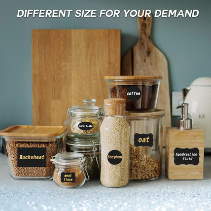 218 PCS Chalkboard Labels with 4 Pens, Erasable and Reusable Waterproof Blackboard Stickers Label for Decorating Mason Jars, Pantry, Home and Office, Scrapbooking
