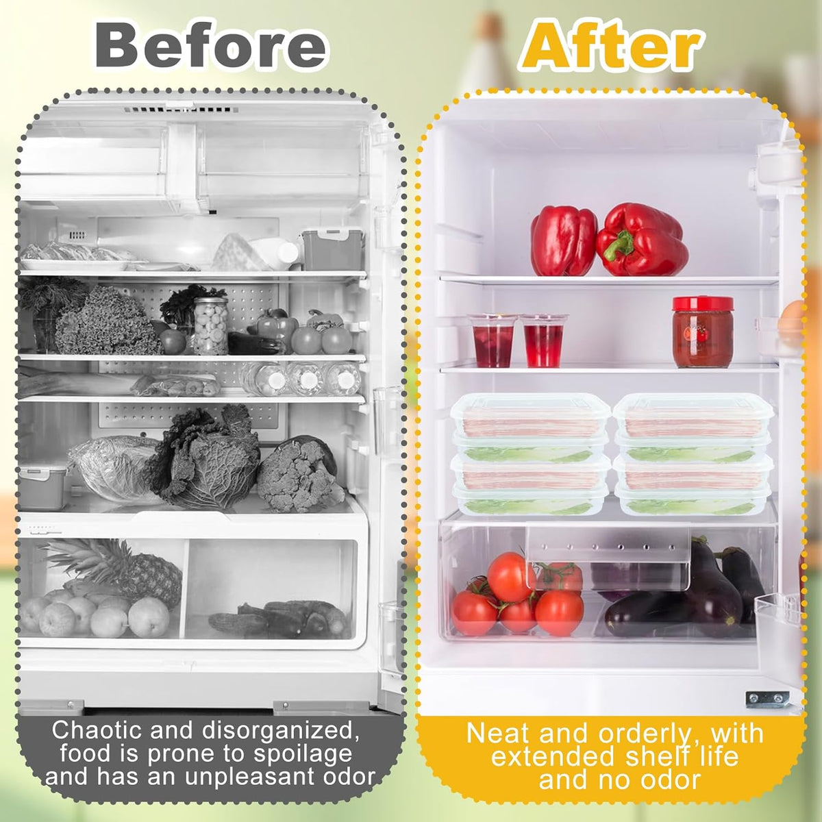 Bacon Keeper, 8 Pcs Deli Meat Container for Fridge Plastic Saver Container with Lids and 2 Bacon Clip Airtight Cold Cuts Cheese Container Food Storage Box Shallow Low Christmas Cookie Holder