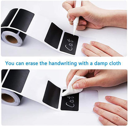 Chalkboard Labels Waterproof Reusable Label for Food Containers Chalk Sticker Labels with 2 Liquid Chalk Markers for Mason Jars, Parties Decoration, Craft Rooms, Storage, Home, Kitchen