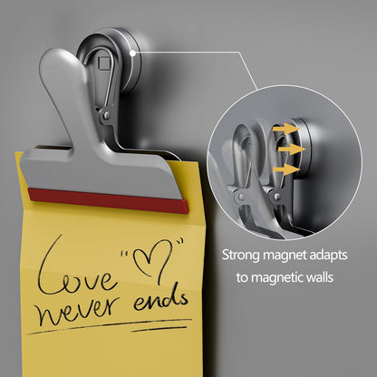 4 Pack Stainless Steel Magnetic Chip Bag Clips Covered with Silicone - NO More Sharp Edges - Color Coded for Food Bags - Hang Postcards Heavy Duty for Kitchen and Office, 3 Inches Wide