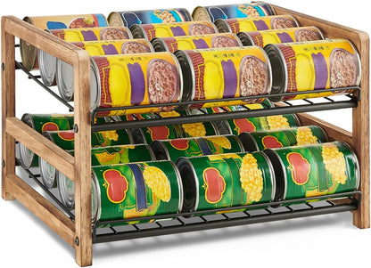 Can Organizer for Pantry 3-Tier, Can Storage Organizer Pantry, Soda Can Organizer, Holds up to 36 Cans Holders for Pantry, Cabinet, Countertop, Carbonized Brown