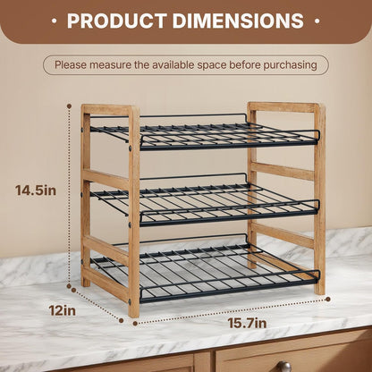 Can Organizer for Pantry 3-Tier, Can Storage Organizer Pantry, Soda Can Organizer, Holds up to 36 Cans Holders for Pantry, Cabinet, Countertop, Carbonized Brown