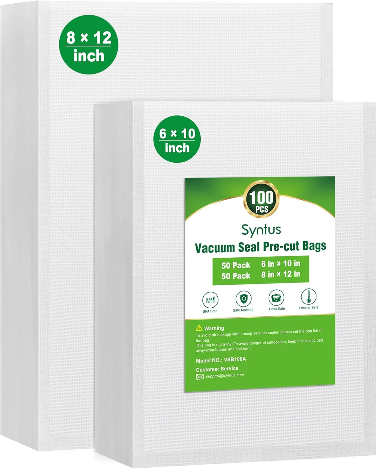 150 Pcs Vacuum Sealer Bags for Food, 8x12+11x16+6x10, BPA Free