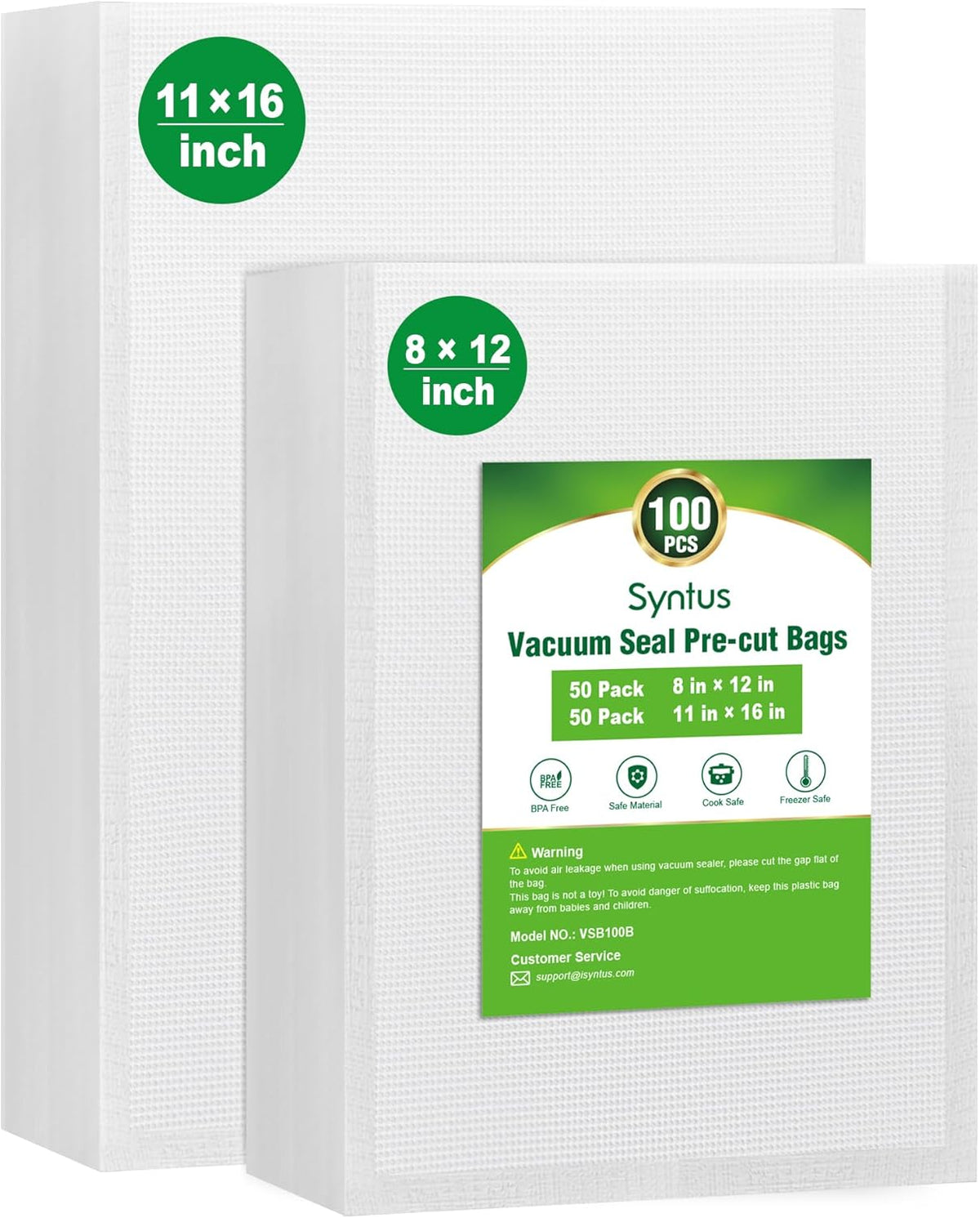 150 Pcs Vacuum Sealer Bags for Food, 8x12+11x16+6x10, BPA Free
