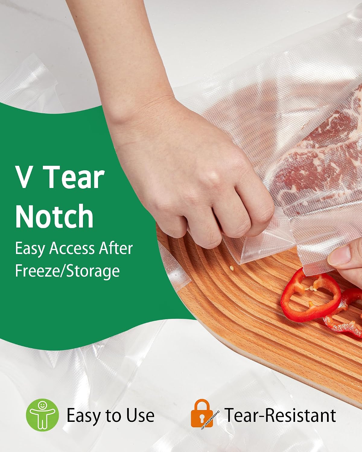 150 Pcs Vacuum Sealer Bags for Food, 8x12+11x16+6x10, BPA Free