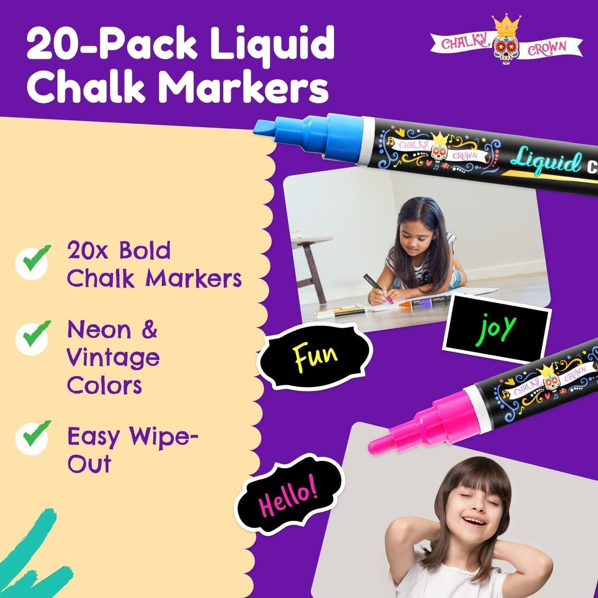 Liquid Chalk Markers - Bold Chalkboard Markers -, 6mm