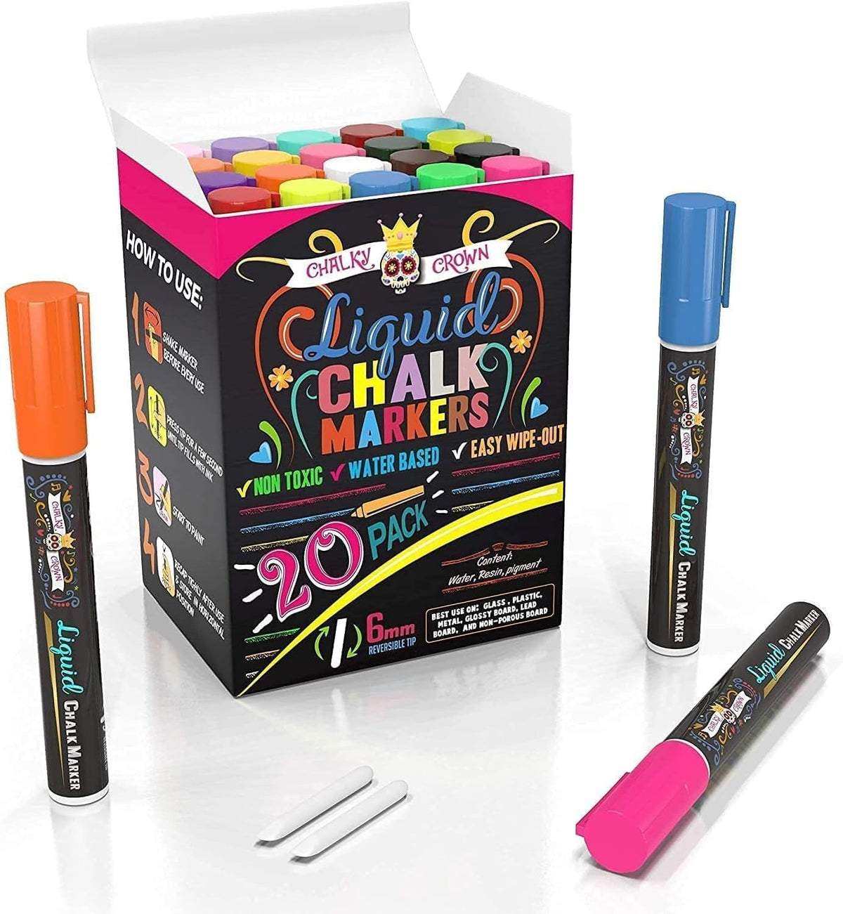 Liquid Chalk Markers - Bold Chalkboard Markers -, 6mm