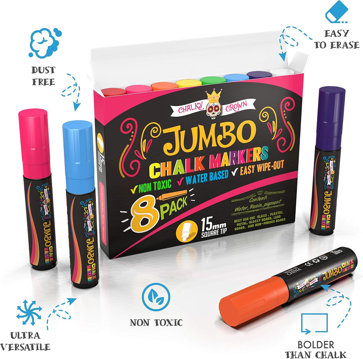 Liquid Chalk Markers - Bold Chalkboard Markers -, 6mm
