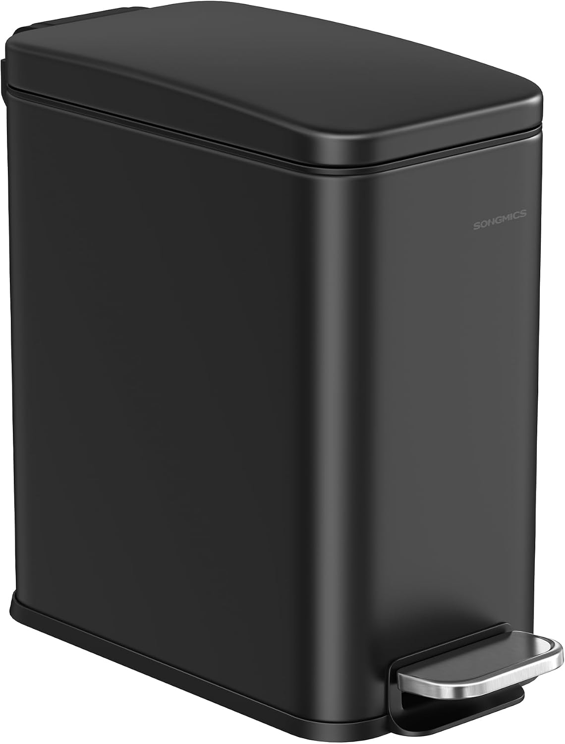 SONGMICS Kitchen Trash Can with Lid, 13-Gallon (50 L) Slim, Stainless Steel