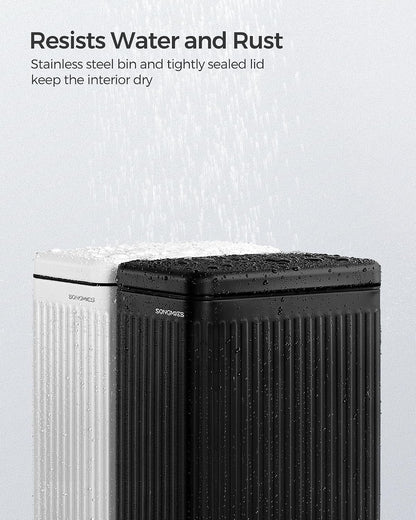 SONGMICS Kitchen Trash Can with Lid, 13-Gallon (50 L) Slim, Stainless Steel