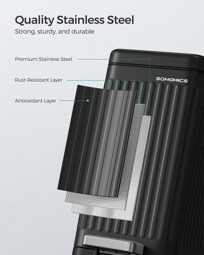 SONGMICS Kitchen Trash Can with Lid, 13-Gallon (50 L) Slim, Stainless Steel