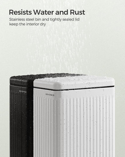 SONGMICS Kitchen Trash Can with Lid, 13-Gallon (50 L) Slim, Stainless Steel