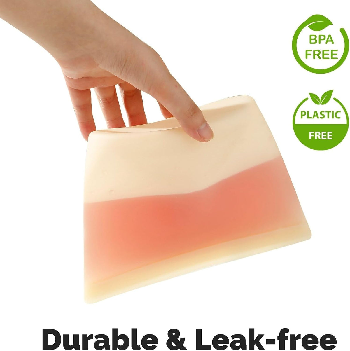 4 Pack Reusable Silicone Food Storage Bags, 34oz & 17oz