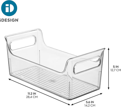 Plastic Condiment Organizer with Handles, Set of 4, Clear | For Fridge, Made in USA